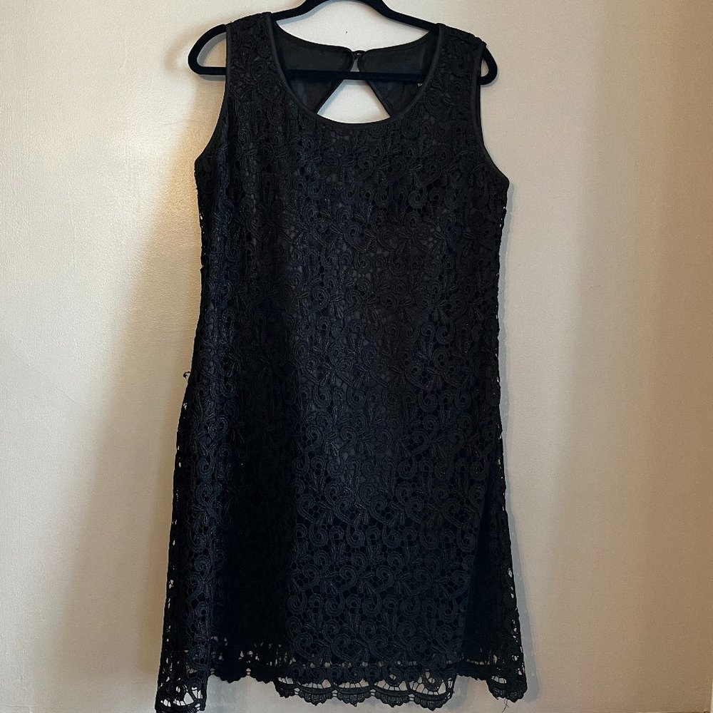 Sleeveless Black Lace Open Back Dress | R&M Richards--#74